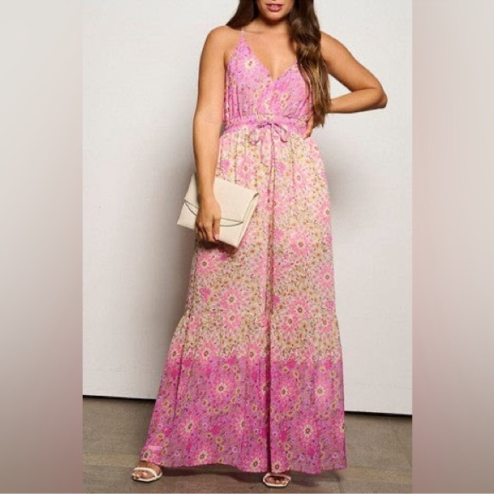 Mustard Seed Floral Pink Jumpsuit